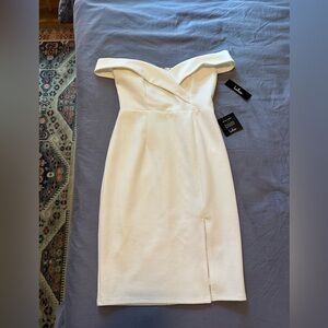 Lulus White Off Shoulder Midi